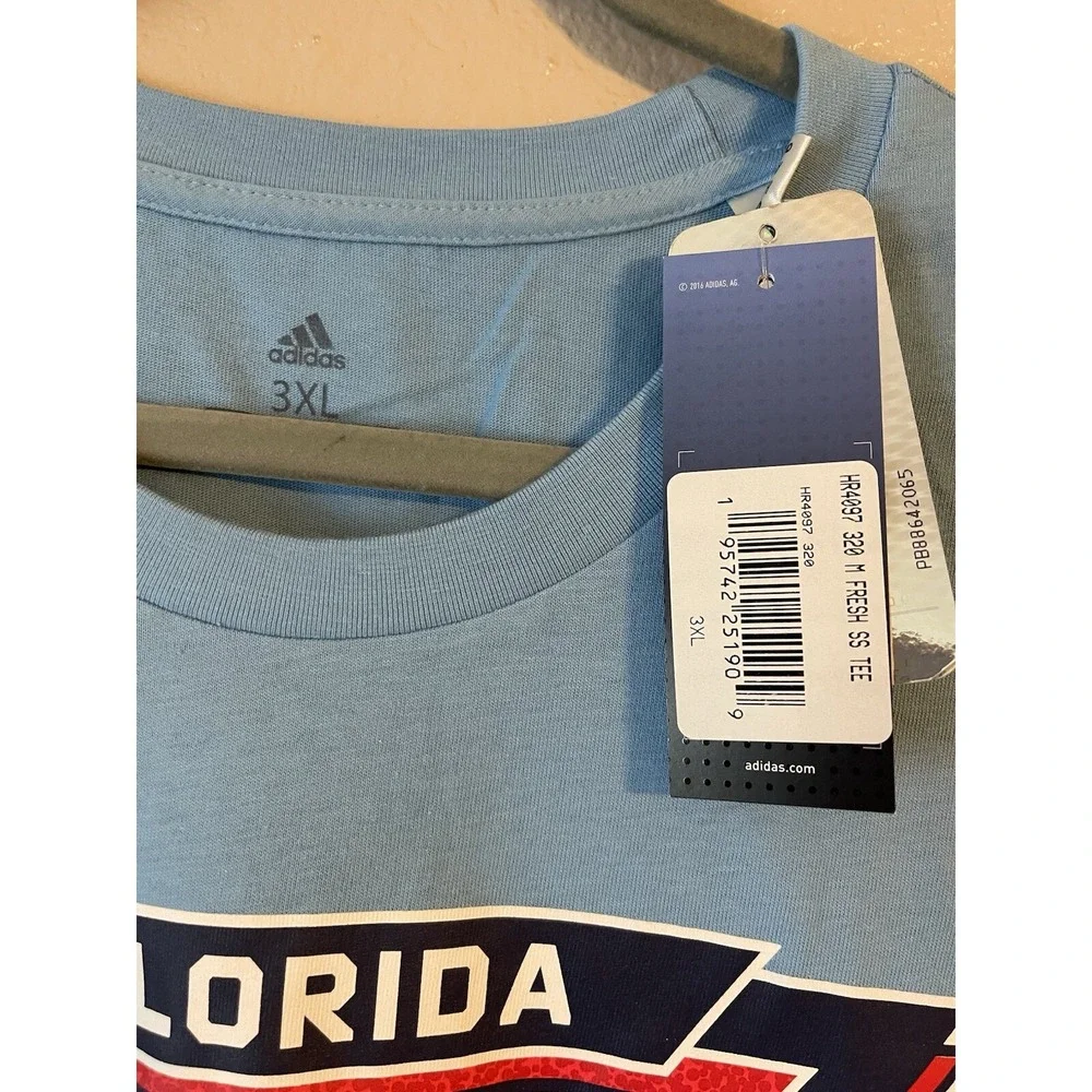 Florida Panthers NHL Hockey Short Sleeve Blue Adidas T-Shirt Men's‎ 3XL NWT